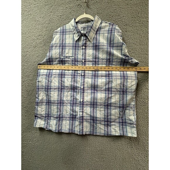 Dickies Shirt Mens 3XL Blue Plaid Short Sleeve Temp-iQ Performance Work - Picture 4 of 11
